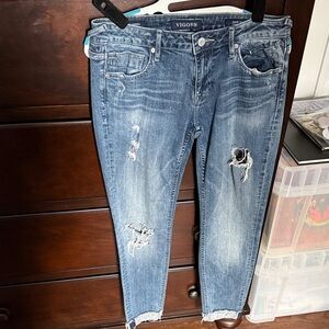 Vigoss Women's Distressed Blue Jeans